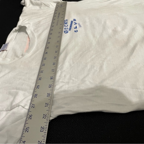 VTG Poly Tees white single stitch Gecko Beach Club Hawaii neon graphic tee sz XL - Picture 10 of 11